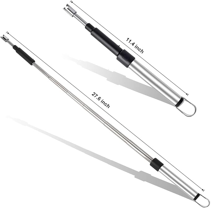 Candle Arc Lighters Long Flexible Neck 70cm Rechargeable Telescopic Electric Flameless Lighter for Kitchen Fireplace Pilot Light BBQ Stove (Silver)