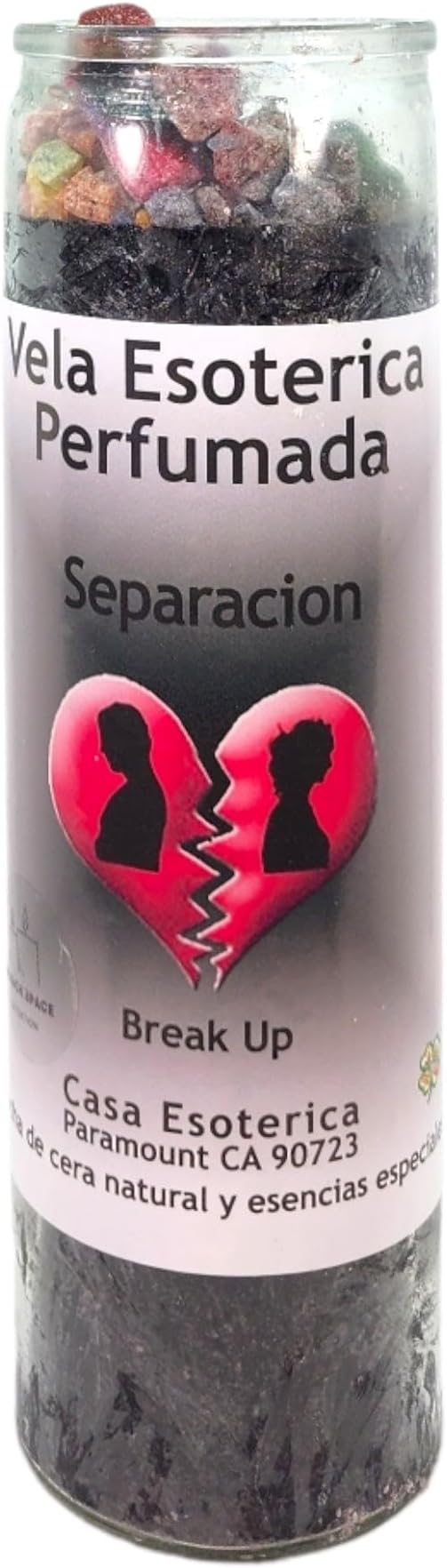 Break UP-Palm Wax Spiritual Intention Spell Candle-[Black] | Vela CASA ESOTERICA PERFUMADA- (SEPARACION)