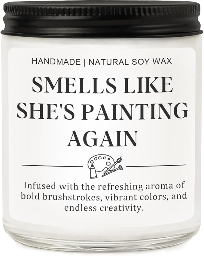 Gifts for Artists & Painter Gifts - Funny Painting Lovers Candle - Unique Birthday, Appreciation Present for Art Teachers, Students, Women, Art Lovers, Watercolor Artists