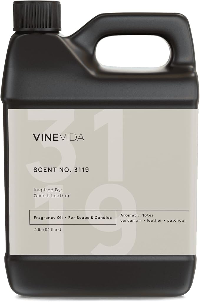 VINEVIDA Scent NO. 3119 Fragrance Oil - 32oz (2lbs) - Inspired by: Ombré Leather Fragrance Oil for Candle Making - Made in USA Candle Scents Scents for Soap Making