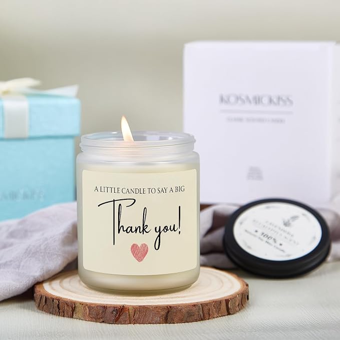 Thank You Gifts for Women, Men, Hostess, Teacher, Nurse, Couple, Appreciation Gifts for Nurse Teacher Coworker Employee Boss - A Little Candle to Say A Big Thank You, Lavender Scented Candle