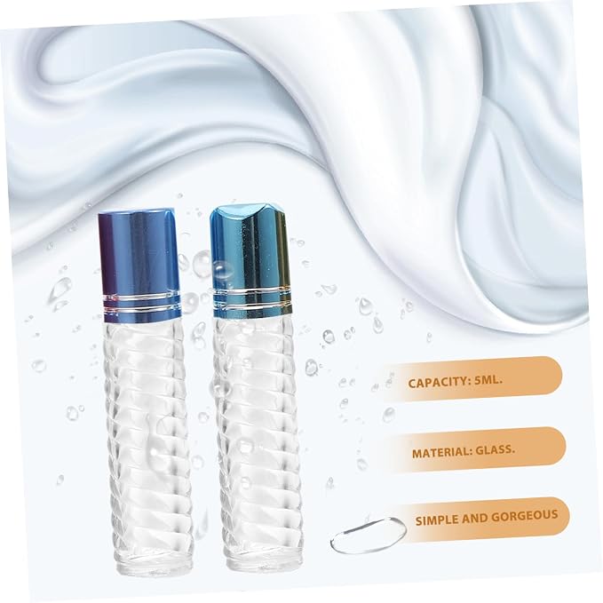 NOLITOY 12pcs 5ml Roll-on Bottles Refillable Glass Essential Oil Bottles Mini Perfume Kit Portable for Travel and Aromatherapy Random Color