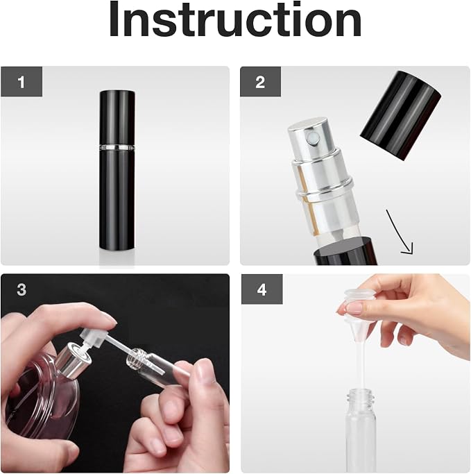 5ML Perfume Travel Spray Bottle(1 PC), Perfume Atomiser Refillable, Portable for Travel Holiday, Outdoor Activities and Business (silver)