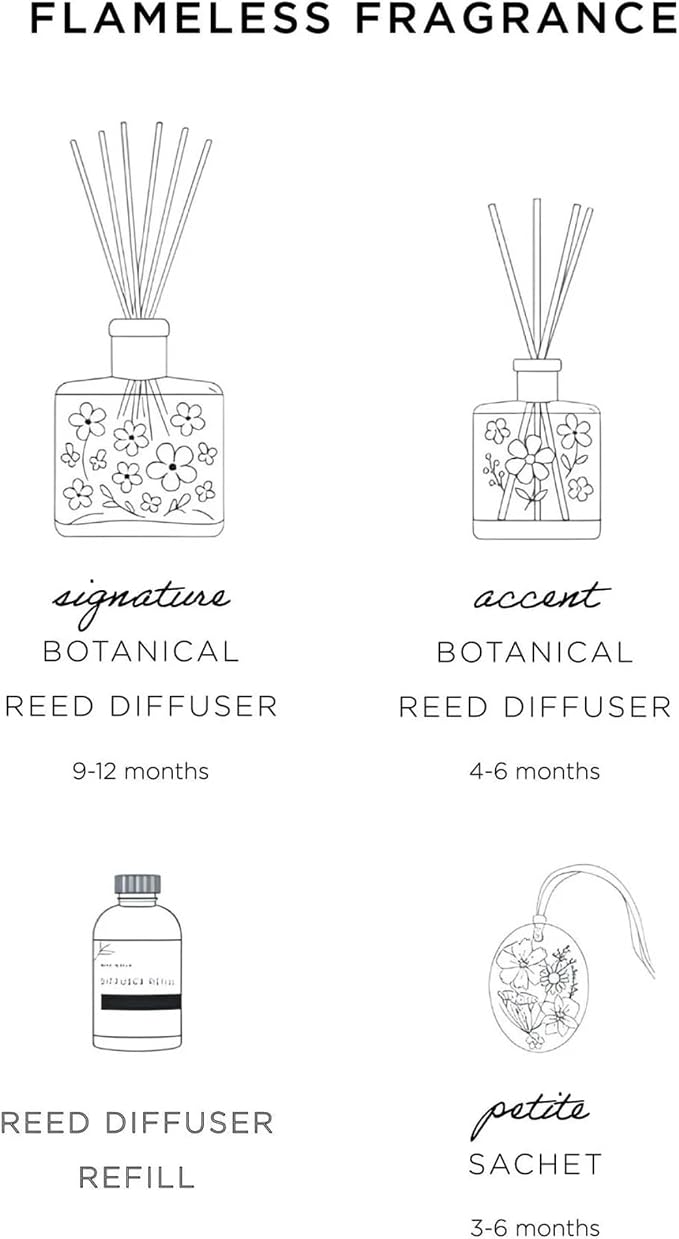 Rosy Rings Sea Salt Mist Accent Diffuser, Single Piece, 4 oz Last 4-6 Months Small Glass Reed with Floral Embedded Flowers Coastal Aroma, Bathroom Bedroom Livingroom Spa Decor Luxury Gift