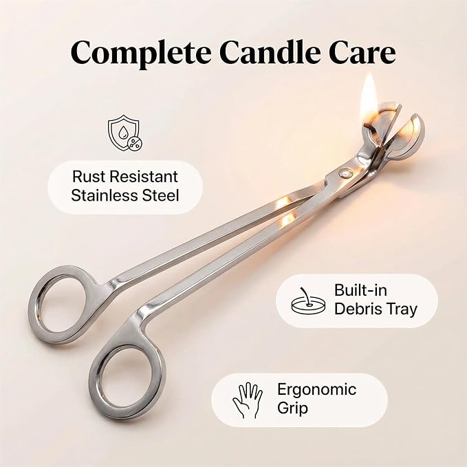 Candle Snuffer, Candlesnuffers Wick Snuffer Candle Accessory, Stainless Steel Wick Flame Extinguisher for Putting Out Candle Flame Safely (Silver Candle Wick Trimmer)