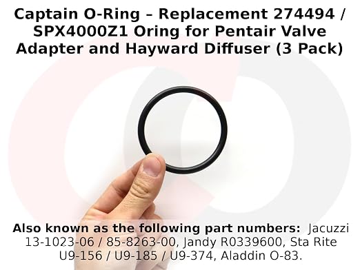 Captain O-Ring – Replacement 274494 / SPX4000Z1 Oring for Pentair Valve Adapter and Hayward Diffuser (3 Pack)