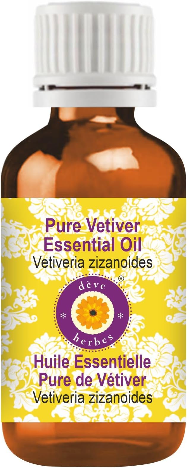 dève herbes Vetiver Essential Oil (Vetiveria zizanoides) Pure | Non-Sticky | Non-Greasy | Lightweight | Men & Women | All Skin Types | Steam Distilled 5ml (0.16 oz)