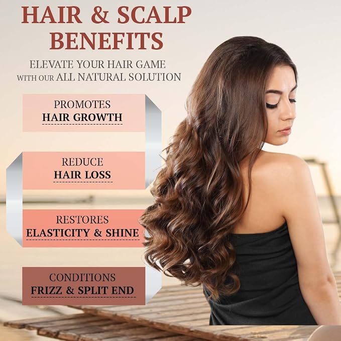 100% Pure Rosemary Oil for Hair Growth, Infused with Biotin, Jojoba & Castor Oils - Natural Hair Strengthening Serum, Scalp and Beard Oil, Aceite De Romero para El Cabello