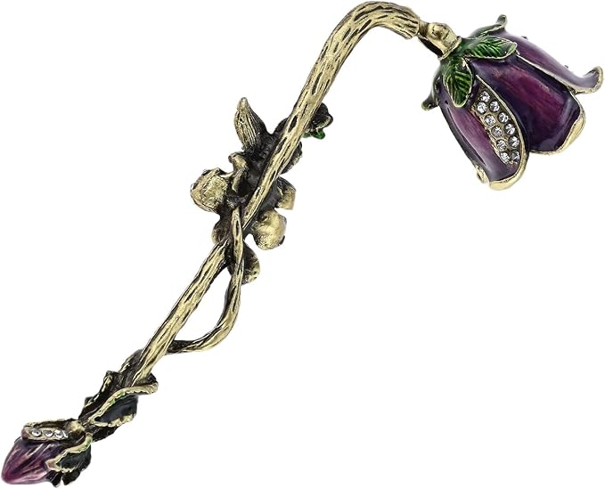 Flower Candle Snuffer Accessory, Vintage Exquisite Candle Extinguisher, Retro Unique Design Candle Extinguisher Flame with Long Handle Putting Out Fire, (Purple)