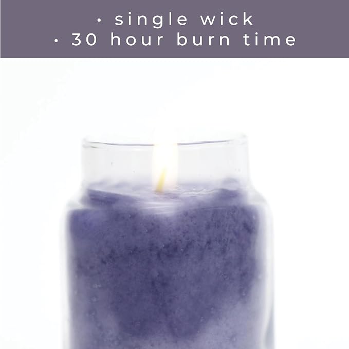 A Cheerful Giver - Lavender Vanilla Baby Scented Glass Jar Candle (6oz) with Lid & True to Life Fragrance Made in USA