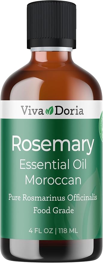 Viva Doria Rosemary Essential Oil, 100% Pure, Natural Essential Oil, Undiluted, for Aromatherapy | Food Grade, 118 mL (4 Fluid Ounce)