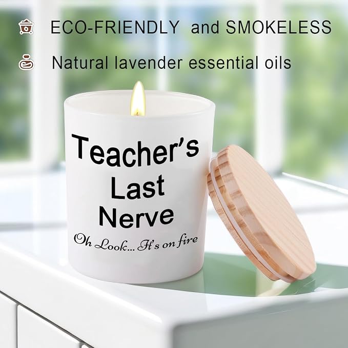 BFJLIFE Teacher Gifts for Women Funny Unique Novelty Music Preschool Dance Teacher Appreciation Gift for Christmas Lavender Scented Soy Candles