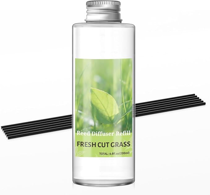 SCENTORINI Reed Diffuser Oil Refill, Fresh Cut Grass Diffuser Oil 6.76 Fl Oz, Natural Scented Essential Oil Refill Long Lasting Summer Home Fragrance for Room Spa Aromatherapy Bathroom Home Decor