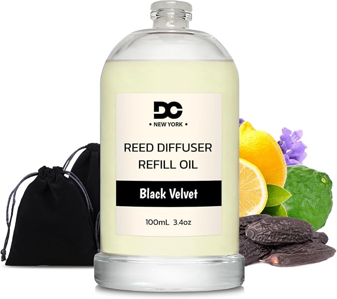 Daniella's Candles Black Velvet Reed Diffuser Refill Oil, 3.4oz/100ml, Premium Fragrance Oil, Home Fragrance, Oil for Reed Diffusers, Long Lasting