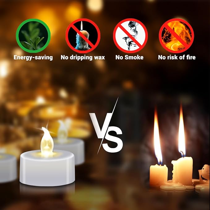 100 Pack LED Tea Lights Bulk, 200+ Hours Long Lasting Battery Operated Flameless Candles for Wedding Centerpieces, Proposal Decorations, Valentine's Day & Event Decor (Warm White)