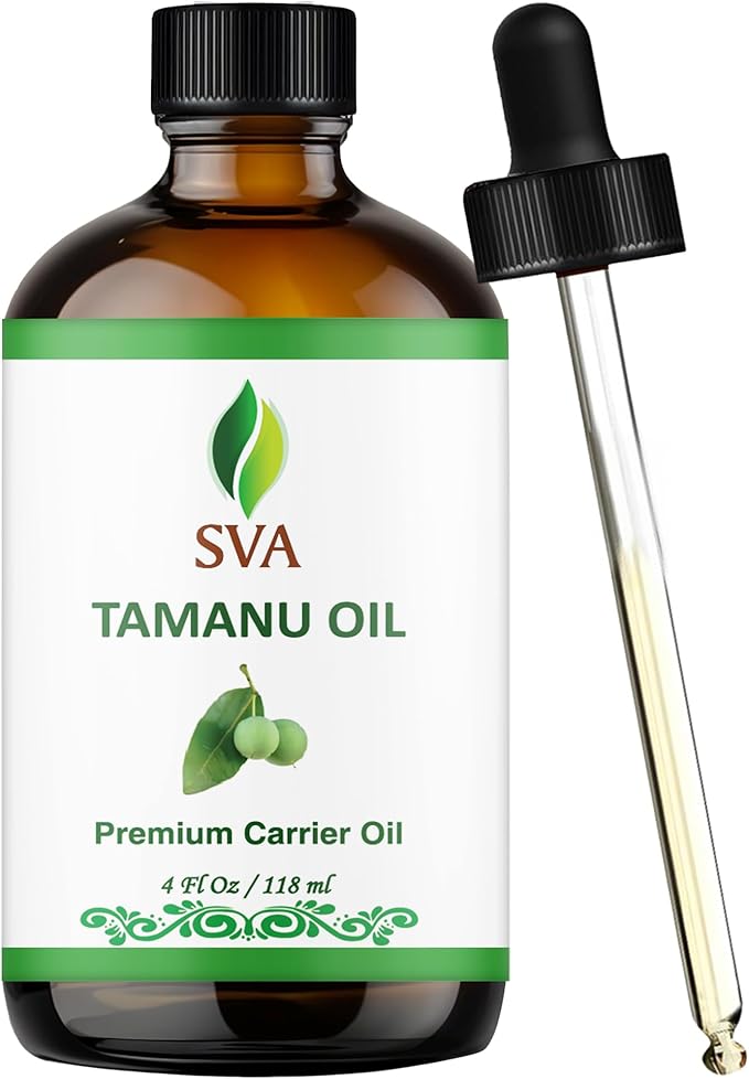 SVA Tamanu Oil 4 Fl Oz - for Face, Skin Care, Hair Care, Scalp Massage & Body Massage – Carrier Oil with Dropper