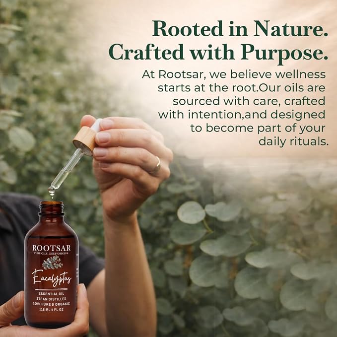 Eucalyptus Essential Oil – 100% Pure Organic Eucalyptus Oil, Steam Distilled, 4 FL OZ / 118 ML – Premium Essential Oil for Diffuser, Aromatherapy, Massage, Skin Care, Candle & Soap Making