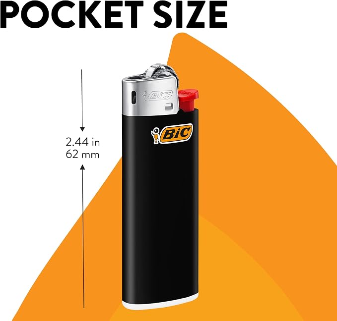 BIC Mini Lighters, Reliable and Safe, Lighters for Candles, Assorted Colors, 8-Pack of Pocket Lighters (Colors May Vary