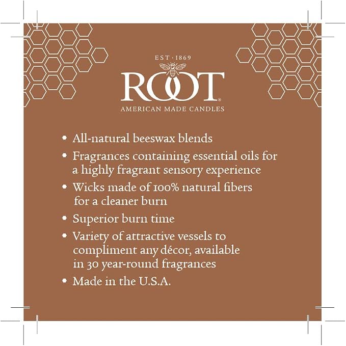 Root Candles Scented Candles Honeycomb Beeswax Blend Premium Handcrafted Candle, Small Veriglass, Tangerine Lemongrass