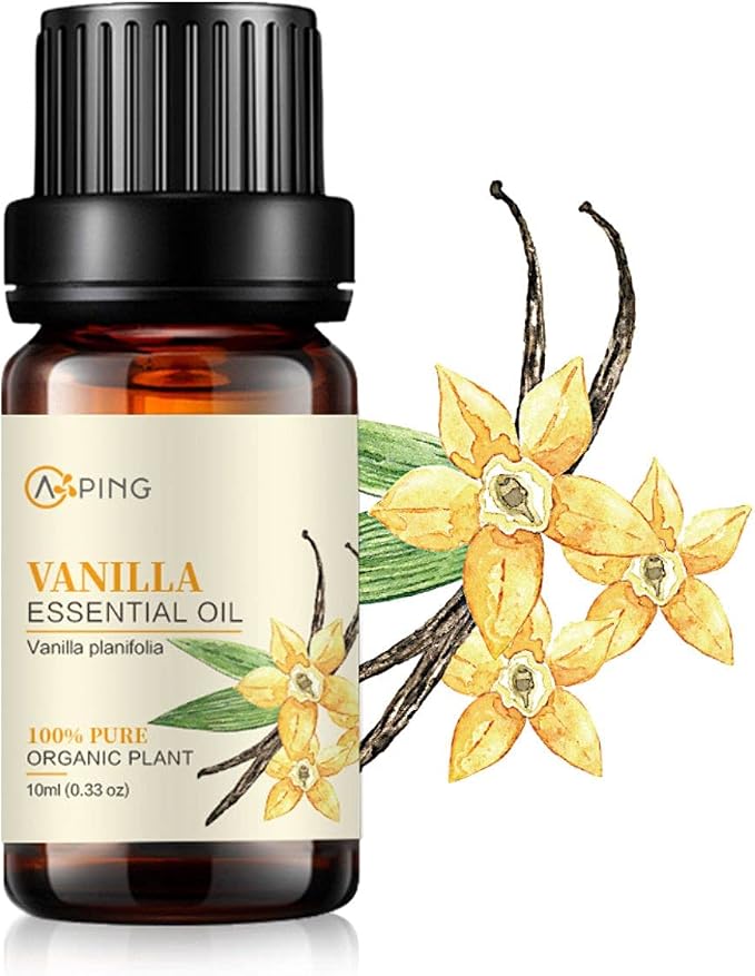 Vanilla Essential Oil - 100% Pure Organic Natural Plant (Vanilla planifolia) Vanilla Oil for Diffuser, Aromatherapy, Spa, Massage, Yoga, Perfume, Body - 0.33oz