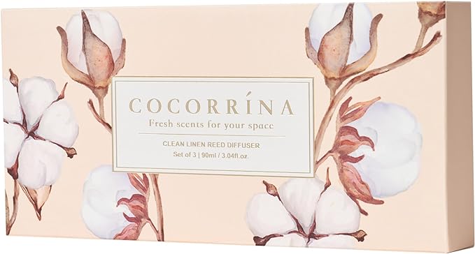 COCORRÍNA Reed Diffuser Set of 3-3 Pack/ 3.04 Fl.oz Diffuser with 24 Sticks Cashmere Vanilla/Sandalwood Rose/Clean Linen Reed Diffuser for Home Bathroom Office Decor