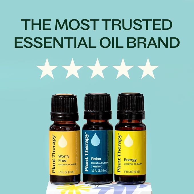 Plant Therapy Essential Oil Blends Set, Top 6 Most Popular, 10 mL (1/3 oz) Each, 100% Pure, Undiluted, Great for Essential Oil Diffusers or Body Care Creations