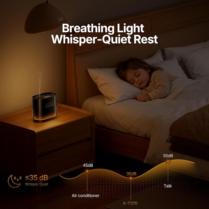 Smart Waterless Essential Oil Diffuser with 4 Hotel‑Inspired Oils | Touch & App Control, Light, Clock & Schedule – Plug‑in Air Scent Diffuser Starter Kit for Home Office, Glossy Black