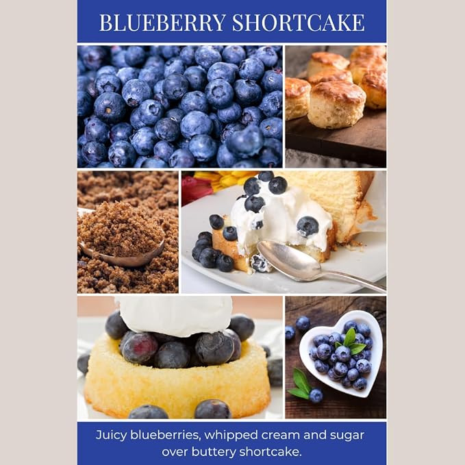 ECO CANDLE CO. Reed Diffuser Set, Blueberry Shortcake, 4 oz. - Scents of Blueberries & Shortcake - Premium Fragrance & Essential Oil Blends, Clear Glass, 12 Reed Sticks, Recycled Kraft Box