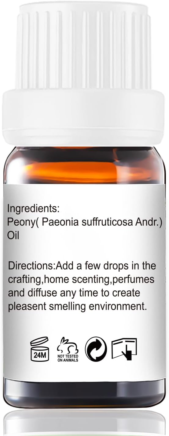 GM Gumili Peony Essential Oil - Pure Natural Fragrance for Aromatherapy, Perfume Making, Candles, Soap, Room Spray, Diffuser Blends - Organic, 10mL Undiluted - Pack of 2