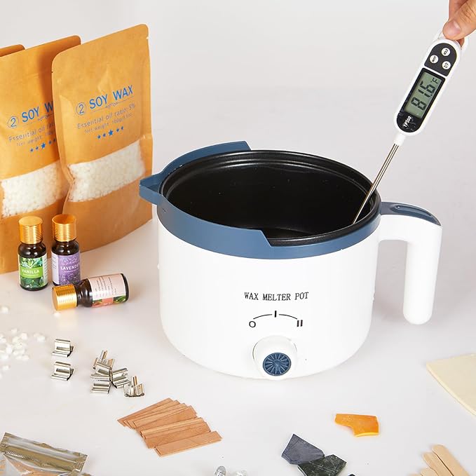 KQU Candle Making Starter Kit with Glass Jars for Adults, Home DIY Complete Scented Candle Maker Set with Electric Wax Melter to Make Your Own Candles