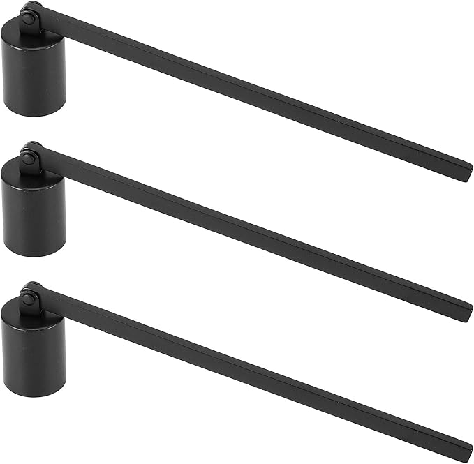 3 PCS Candle Snuffer, Stainless Steel Black Candle Extinguisher with Long Handle, Straight Tube Candlesnuffers Extinguish Candle Wicks for Tea Light Candles, 6.3 Inch