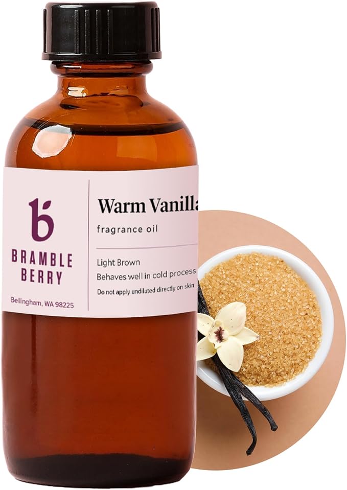 Bramble Berry Warm Vanilla Sugar Fragrance Oil | Warm Vanilla Sugar Scent for Soap Making, Candle Making, Lotion & Bath Bombs | Skin Safe, Vegan, Paraben & Phthalate Free, DIY Craft Essential