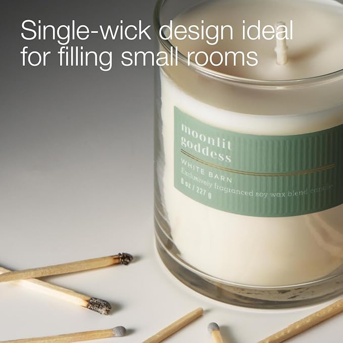 Bath & Body Works Single Wick Candle, Moonlit Goddess Candle, Long-Lasting Burn Up to 45 Hours, Exclusively Fragranced Soy Wax Blend, 8 oz - 1 Pack