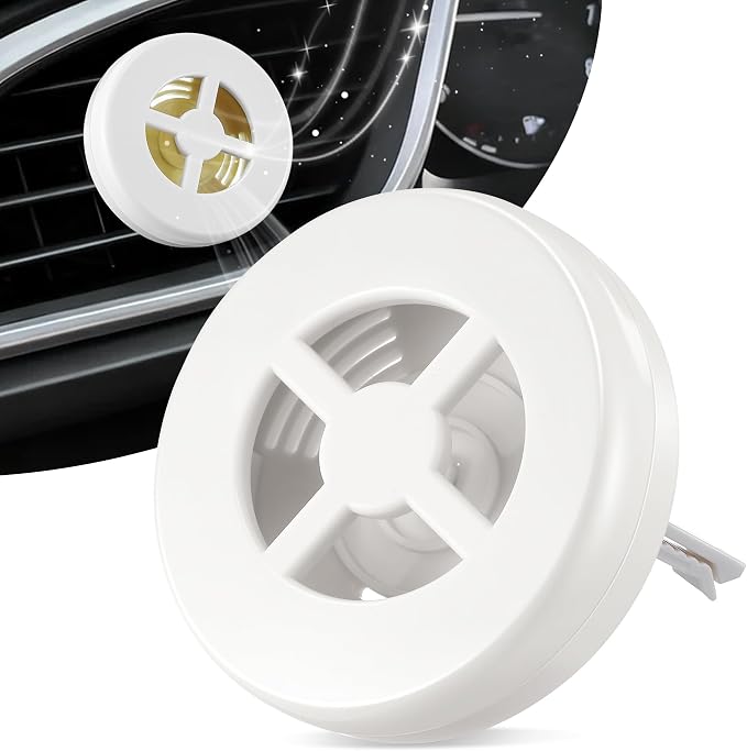 1 Pack Car Fragrance Holder Compatible with Bath & Body Works Refills (Not Included), Air Freshener Vent Clip or Visor Clip, Refillable Scent Holder, Easy to Open Car Diffuser (Classic White)