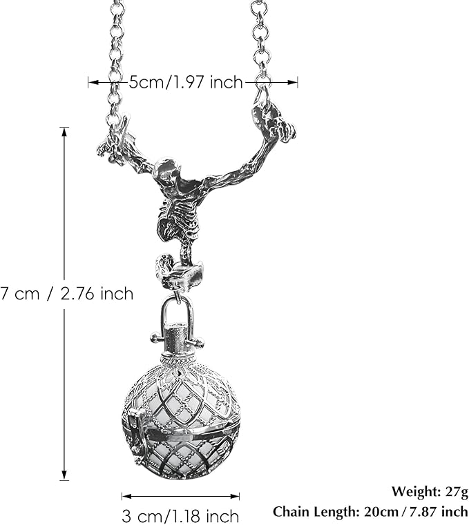 Skeleton Car Rear View Mirror Hanging Charm - Aromatherapy Pendant Car Accessories,Skull Ornament Essential Oil Diffuser, for Halloween&Daily Use