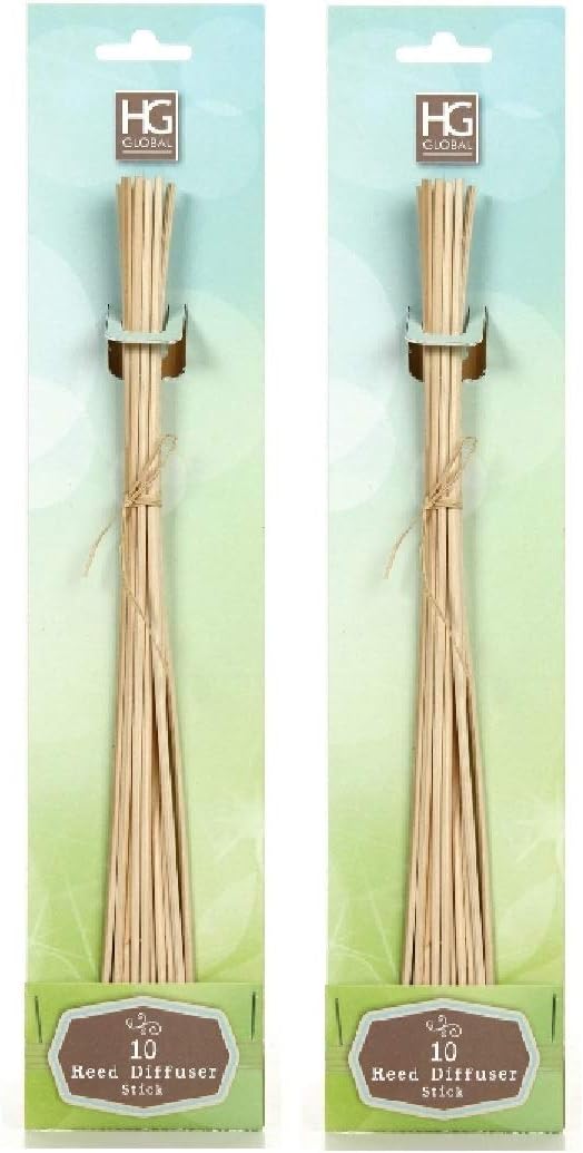 Hosley Set of 2 Diffuser Replacement Reed Sticks Great Decor 10 Inch high. Ideal Gift for Wedding DIY Crafting Spa Aromatherapy with Diffuser Glass Bottles