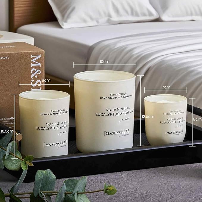 M&SENSE Natural Soy Large Candle| Foamy Bath | 16.6 oz, 95H Burn | Mini Spring Scented Candles for Relaxation, Meditation, Home Décor | for Bedroom, Office, Party