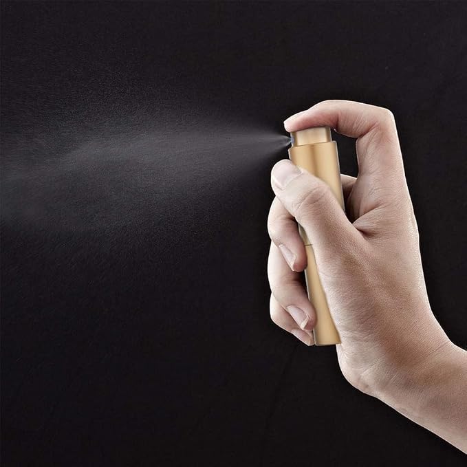 LISAPACK 8ML Atomizer Perfume Spray Bottle for Travel, Empty Refillable Cologne Dispenser, Portable Sprayer (Rose Gold)