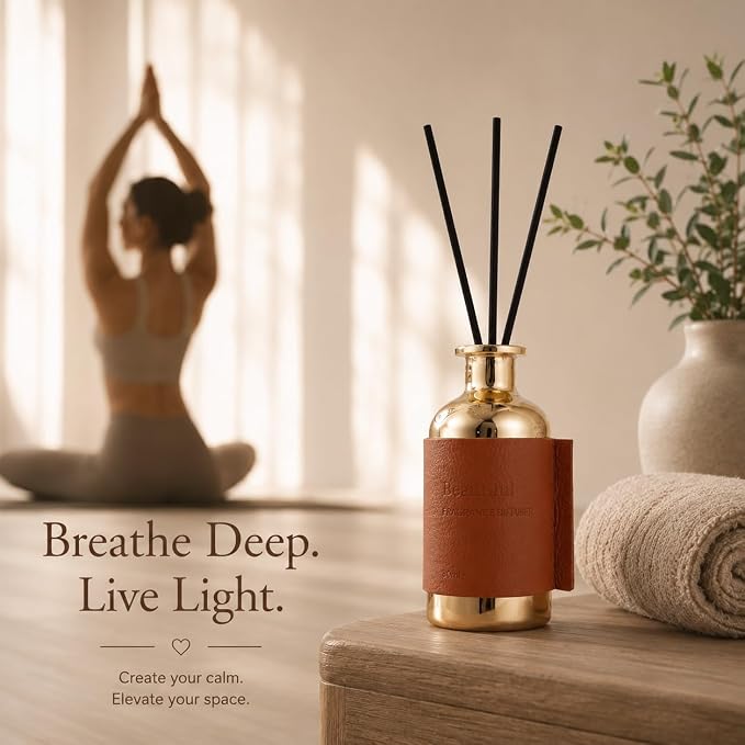 Reed Diffuser, Beautiful – 2.7 fl oz (80 ml) Romantic Floral Scented Reed Diffuser Set – Long Lasting Aromatherapy Oil for Bedroom, Office or Yoga Room – Best Gift for Women Mom Wife