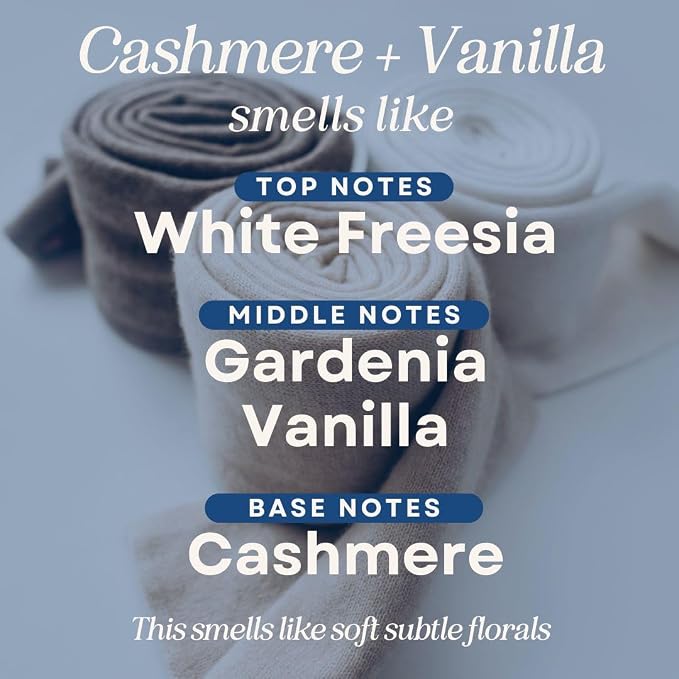 Scented Soy Wax Candle for Home, Luxury Scented Soy Jar Candle, Hand Poured in The USA, Highly Scented & Long Lasting for Home, Mom, Women, Birthday Gift (Cashmere & Vanilla)