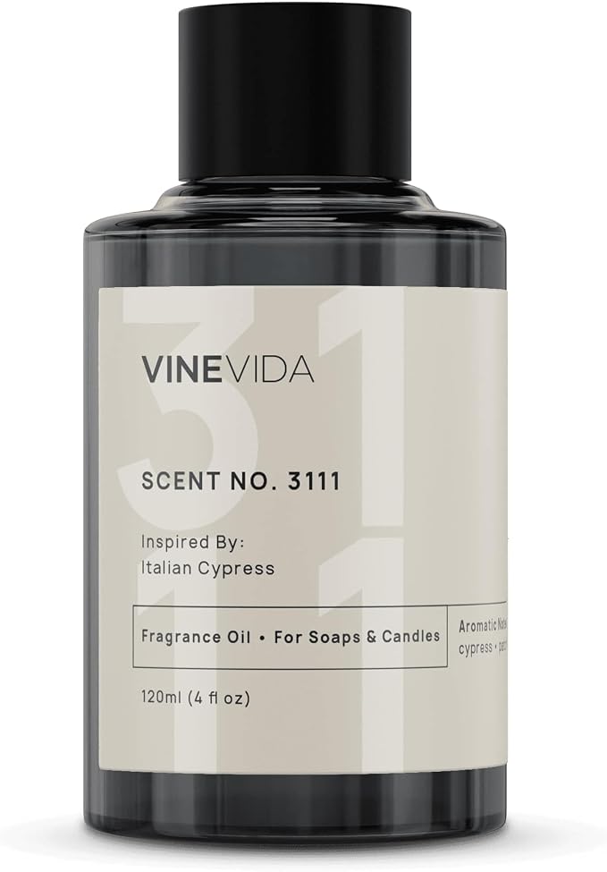 VINEVIDA Scent NO. 3111 Fragrance Oil - 120mL (4oz) - Inspired by: Italian Cypress Fragrance Oil for Candle Making - Made in USA Candle Scents Scents for Soap Making