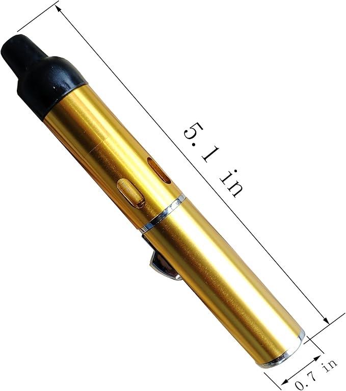 Torch Lighter,Handheld Multifunctional All-in-One Tube Built-in Detachable Windproof Lighter,Outdoor,Indoor,Camping,Candle,Birthday,Gold (2PCS)