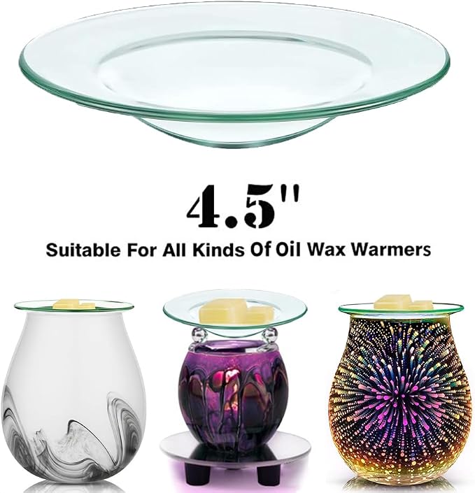 Electric Oil Melt Warmer Electric Wax Melt Warmer Replacement Parts Melter Fragrance Oil Warmer Burner Spare Wax Dish (Dish*2round)