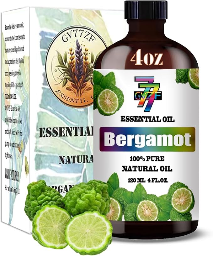 Bergamot Essential Oil, Bergamot Oils, for Diffuser, DIY Candles, Soap, Humidifier, Home, Gift, Essential Oil, GV77ZF Bergamot Fragrance Oil - 4 fl oz (120 ml)