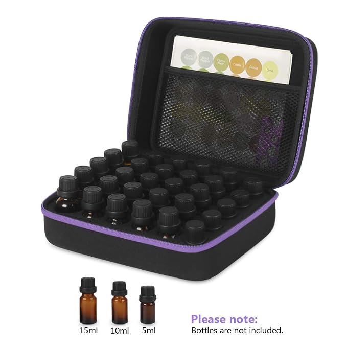 JSVER Essential Oil Storage, 30 Bottles,Essential Oil Holder Case, Essential Oil Case for 5ml, 10ml, 15ml Bottles Travel Storage Organizer Bag for doTerra, Young Living Oils, Premium, Aromatherapy