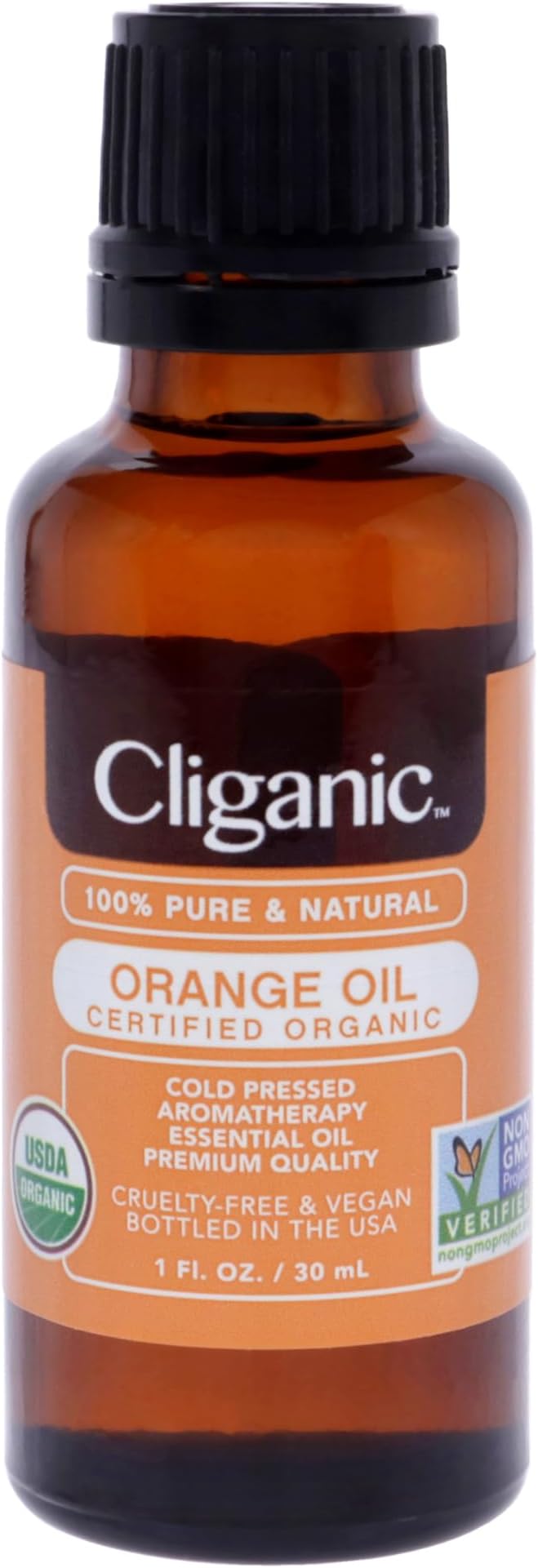 Cliganic Organic Sweet Orange Essential Oil, 1oz - 100% Pure Natural for Aromatherapy Diffuser | Non-GMO Verified (Packaging May Vary)