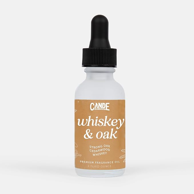 CANDECraftCo 4 Fl oz Fragrance Oils for Aromatherapy, Essential Oils for Home Diffusers, DIY Candle and Soap Making, DIY Scented Products (4 oz, Whiskey & Oak)