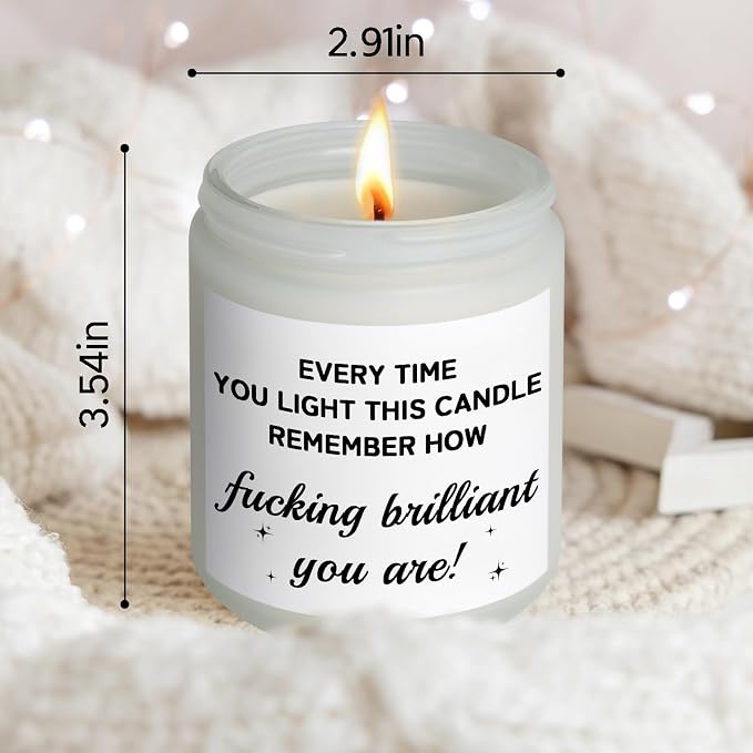 Funny Birthday Gifts for Women, Unique Gift for Mom Sister Womens Best Friend Birthday Gifts for Women Who Have Everything, Coworker Encouragement Inspirational Get Well Gift for Her, Vanilla Candle