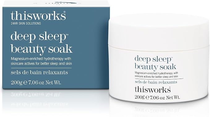 This Works Deep Sleep Beauty Bath Soak 200g - Luxury Bath Salts with Muscle Soothing Minerals Magnesium and Zinc, with Vitamin E for Brighter Skin