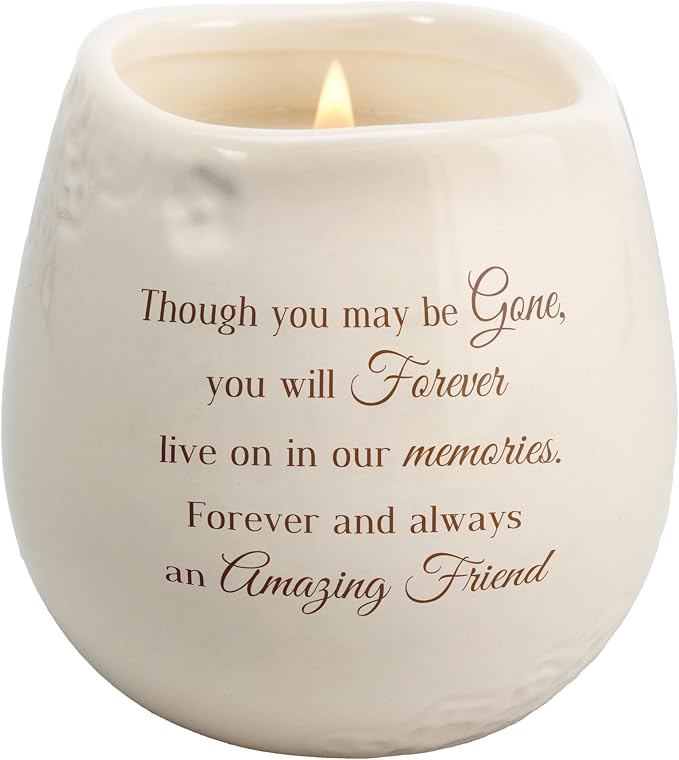 Pavilion Gift Company - Amazing Friend 8 oz Bereavement Candle, Memorial Gifts for Loss of Mother Father Friend Loved One, Remembrance, Condolences, Sympathy, 1 Count, Cream